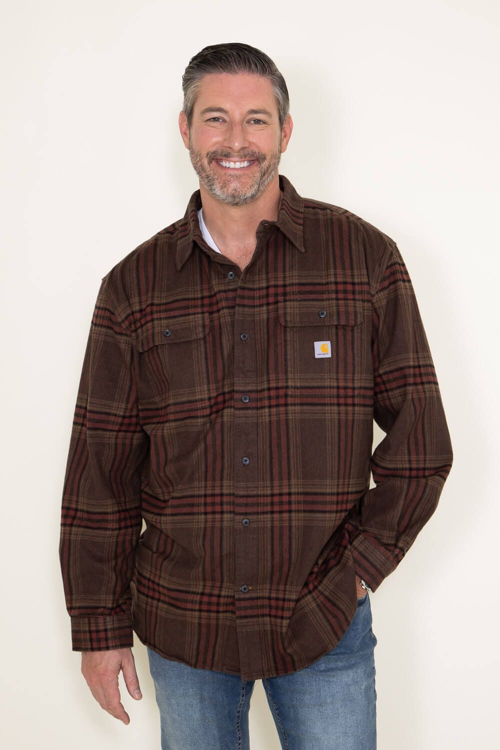 Carhartt Heavyweight Plaid Flannel for Men in Chestnut Brown | 105947-B57 sold by Glik’s product image thumbnail 2