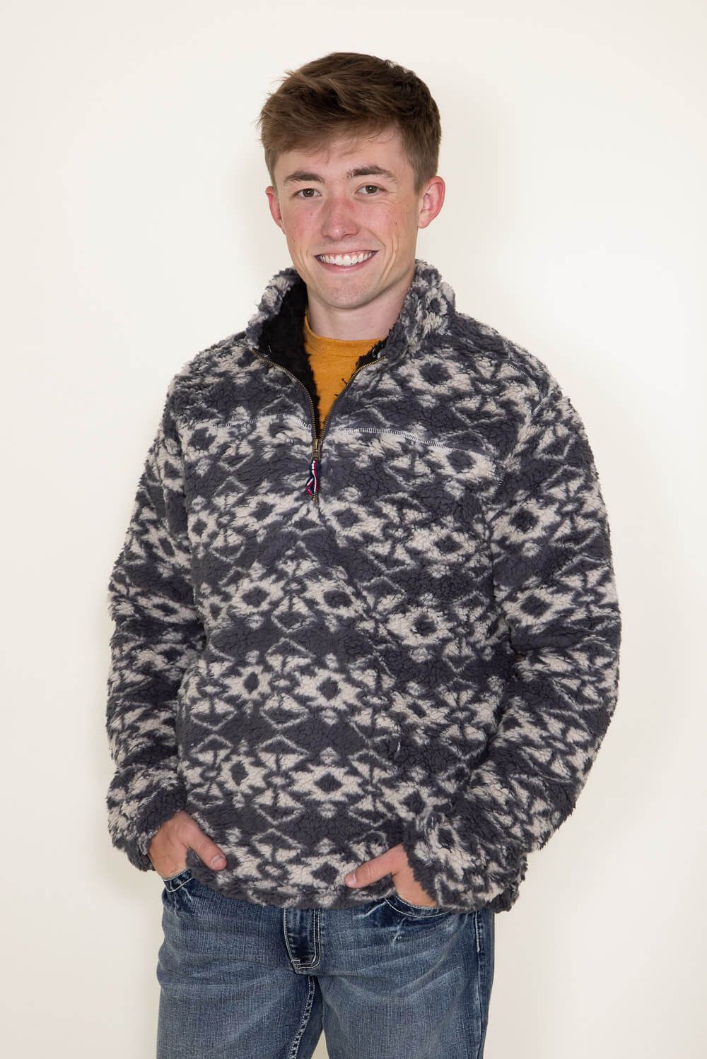 Sherpa Quarter Zip for Men in Grey | VIJ122522-GRYMULTI sold by Glik’s product image thumbnail 3