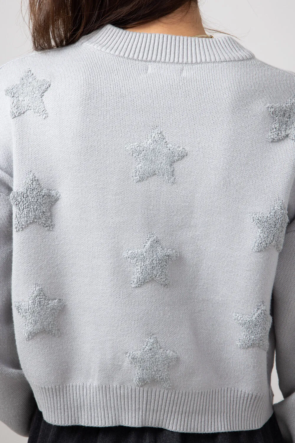 Simply Southern Cropped Star Sweater for Women in Grey | PP-0224-SWTR-CRP-STAR sold by Glik’s product image thumbnail 3