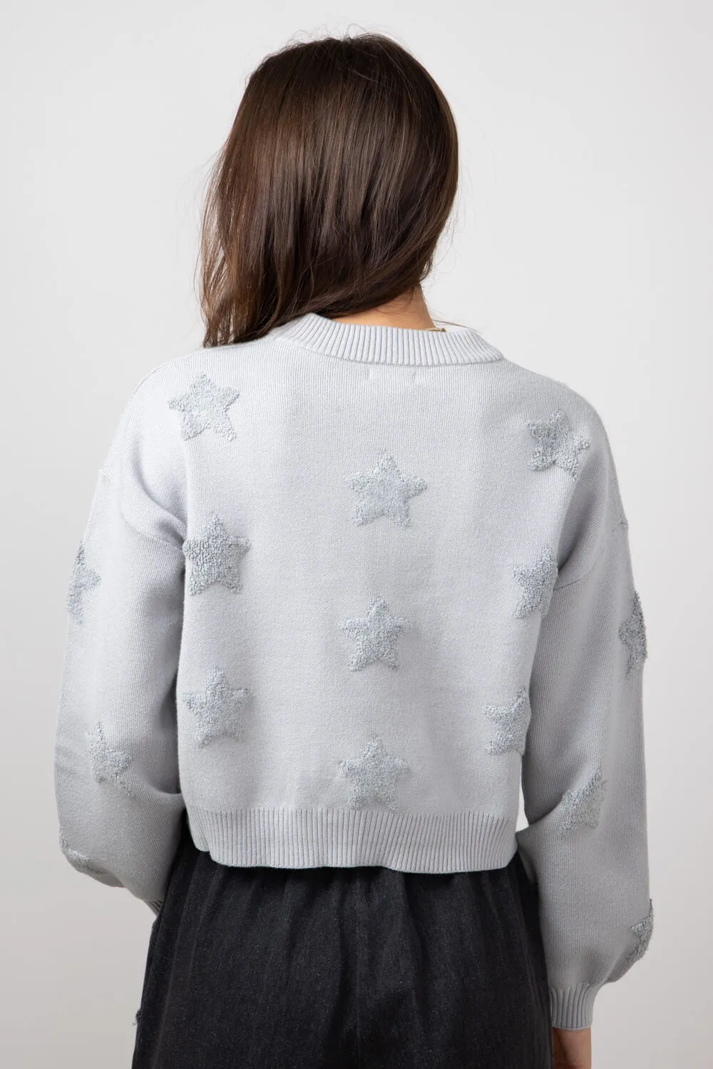 Simply Southern Cropped Star Sweater for Women in Grey | PP-0224-SWTR-CRP-STAR sold by Glik’s product image thumbnail 2