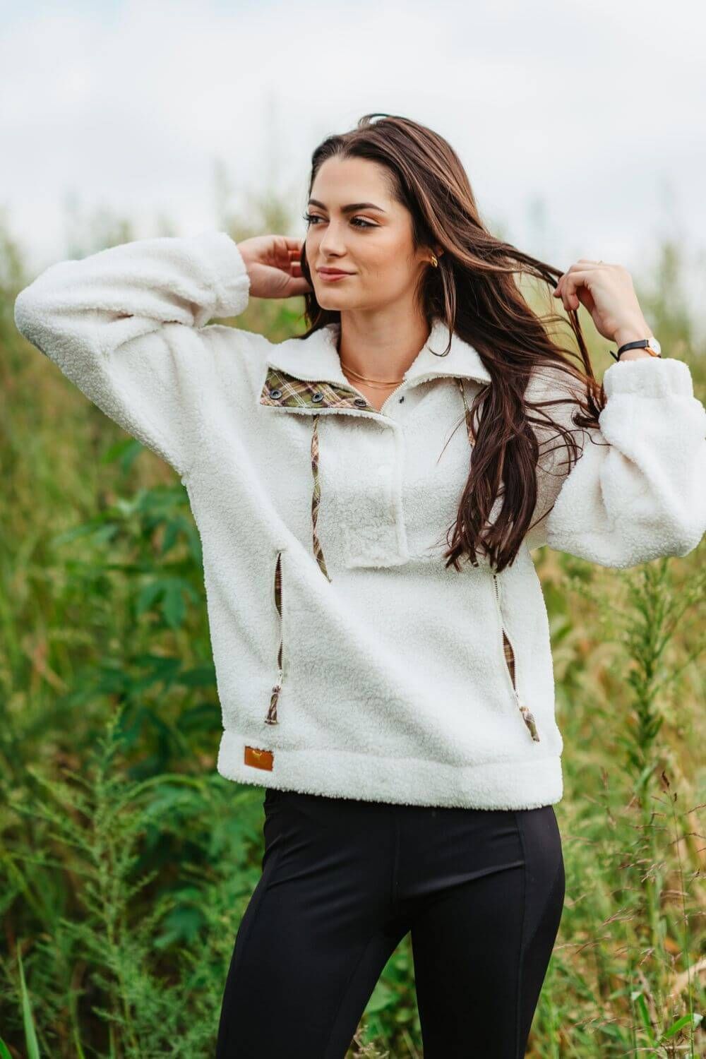 Simply Southern Outdoorsy Sherpa Pullover for Women in Cream | PP-0223-OUTDOORSY-PULL-CREAM sold by Glik’s