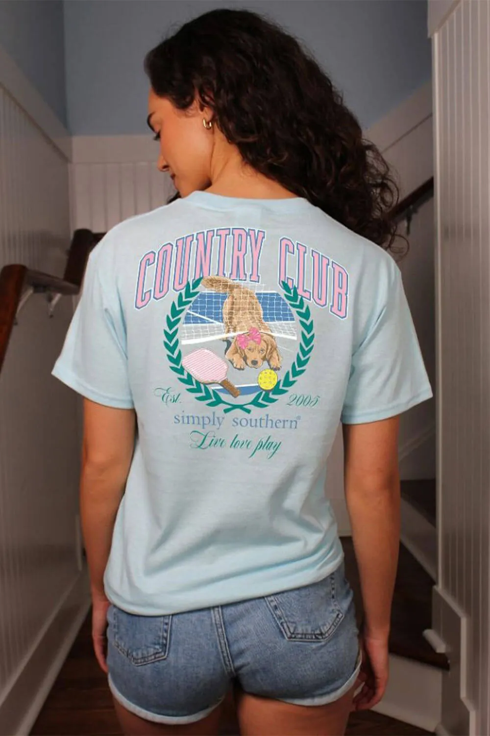 Simply Southern Club T-Shirt for Women in Blue | SS-CLUB-SPOUT sold by Glik’s
