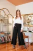 Smocked Waist Beach Pants for Women in Black | NP70125-BLK sold by Glik’s