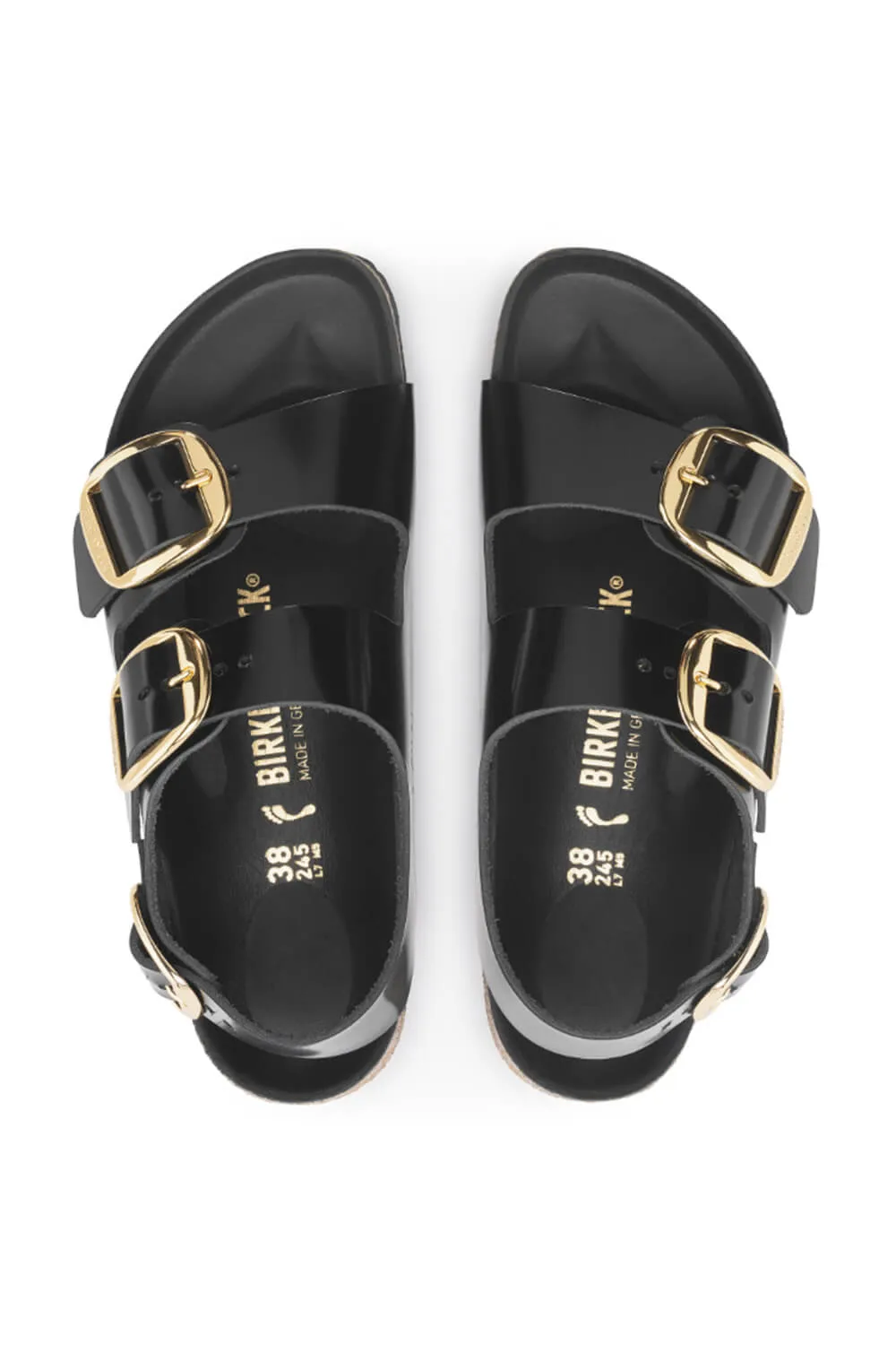 Birkenstock Milano Big Buckle Sandals for Women in High Shine Black | 1024211 sold by Glik’s product image thumbnail 5