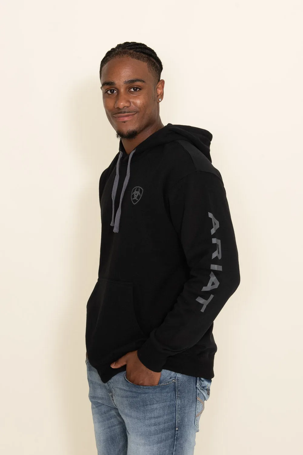 Ariat Logo Hoodie for Men in Black | 10040815-BLACK sold by Glik’s product image thumbnail 3