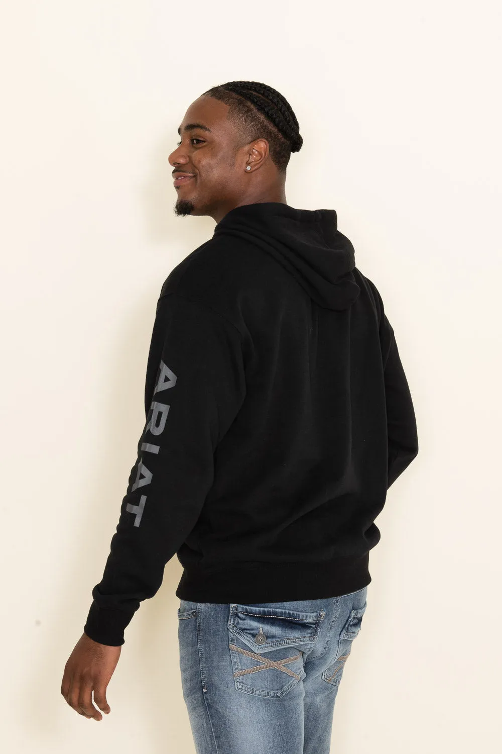 Ariat Logo Hoodie for Men in Black | 10040815-BLACK sold by Glik’s product image thumbnail 5