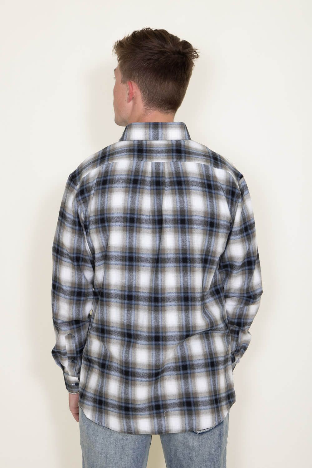 Plaid Flannel Shirt for Men in Green/Blue | FW1953-ECRUTAUPE sold by Glik’s product image thumbnail 2