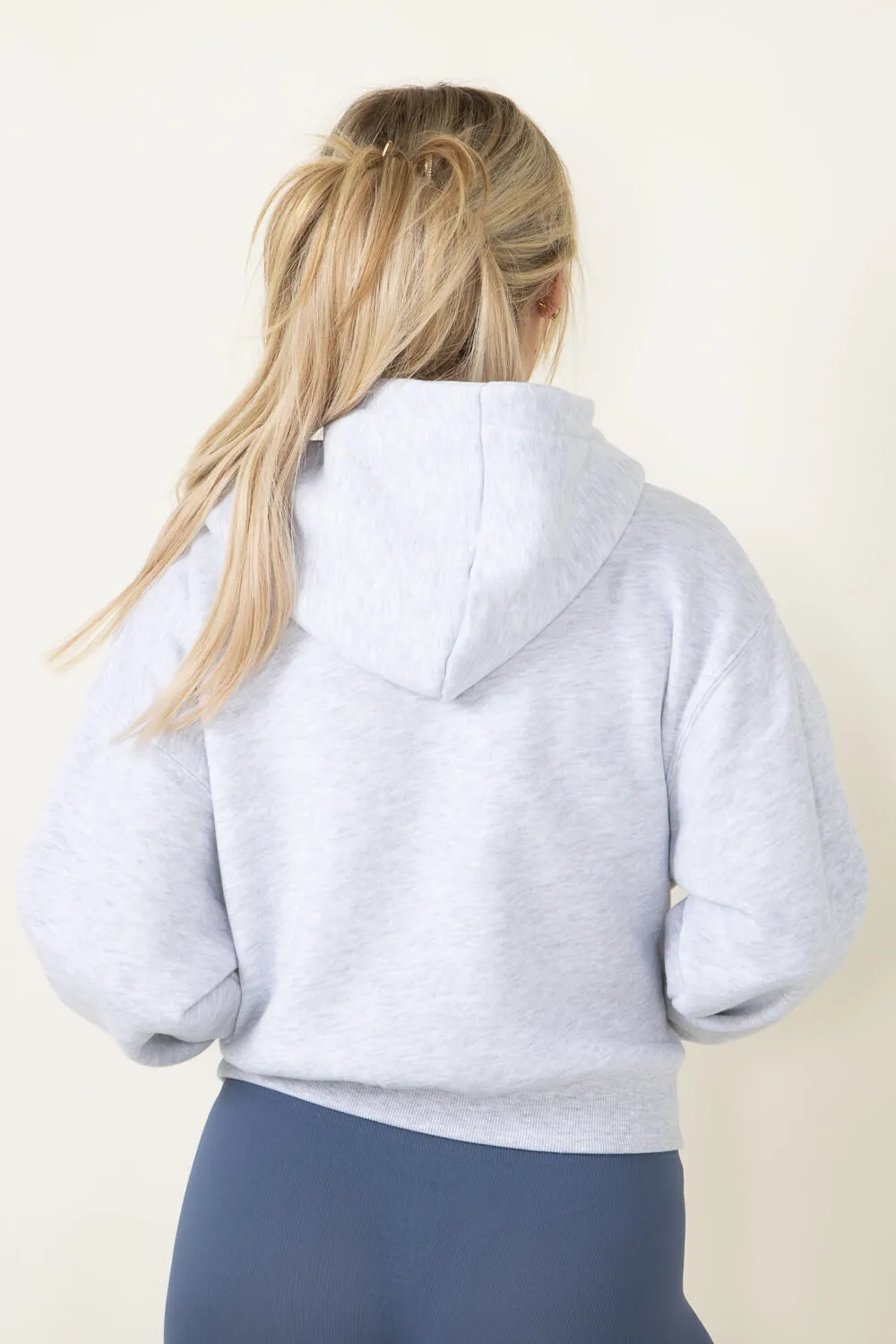 Half Zip Fleece Hoodie for Women in Ice Grey | JK350-ICEGREY sold by Glik’s product image thumbnail 4