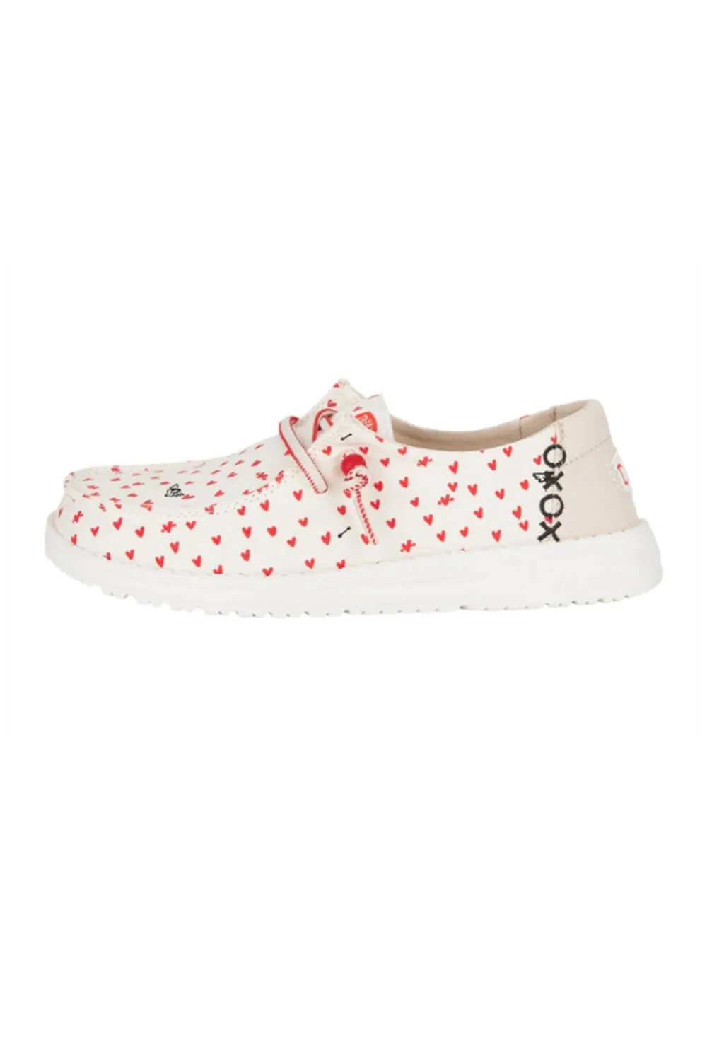 HEYDUDE Women’s Wendy Hearts Shoes in White/Red | 40733-119 sold by Glik’s product image thumbnail 2