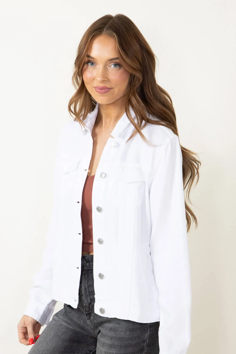 Thread & Supply Jackie Denim Jacket for Women in White | J4837LZTTS-WHITE sold by Glik’s product image thumbnail 5