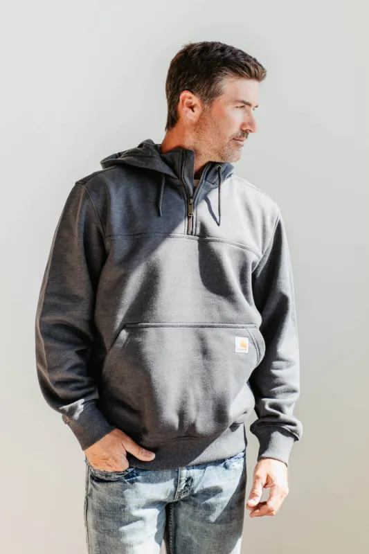 Carhartt Rain Defender Loose Fit Heavyweight 1/4 Zip Hoodie for Men in Grey | 100617-026 sold by Glik’s