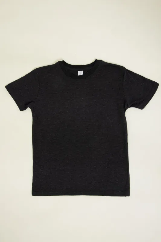 Youth Basic Crewneck T-Shirt for Boys in Black Heather | 9003-BLKHTHR sold by Glik’s