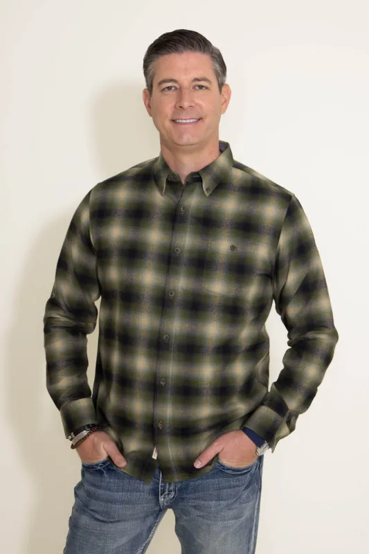 Weatherproof Vintage Flannel Shirt for Men in Green | F2385572GK-RIFLEGREEN sold by Glik’s