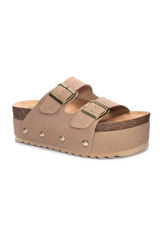 Dirty Laundry Pueblo 2 Band Platform Sandals for Women in Tan | PUEBLO-TAN sold by Glik’s