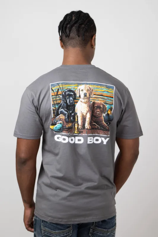 Pups and Ducks T-Shirt for Men in Charcoal | 2215-CHARCOAL sold by Glik’s