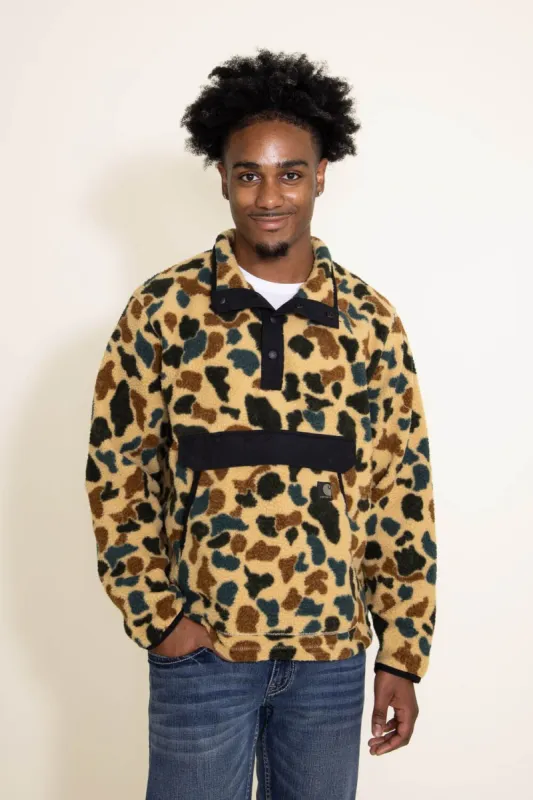 Carhartt Relaxed Fit Fleece Pullover for Men in Tan Camo | 104991-A07 sold by Glik’s