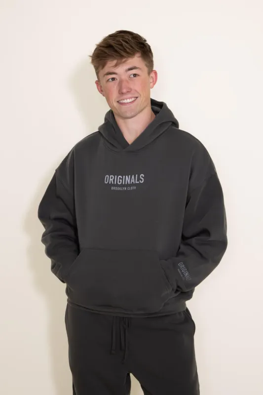 Brooklyn Cloth Original Fleece Hoodie for Men in Dusty Black