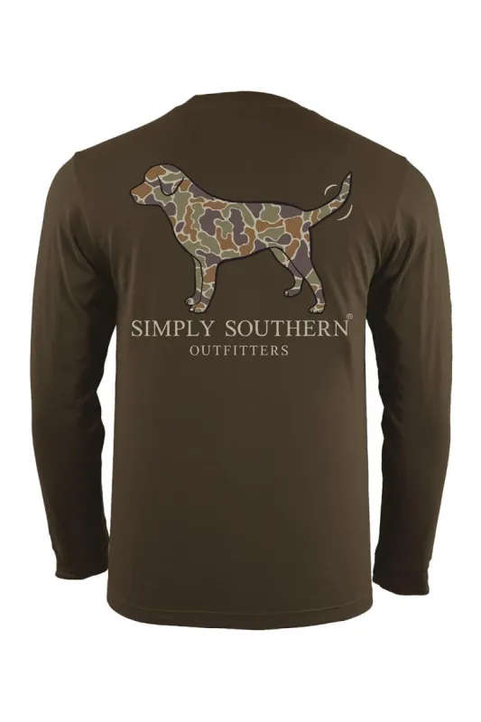 Simply Southern XXL Long Sleeve Camo Dog T-Shirt for Men | ULS-CAMO-UMBER-XXL sold by Glik’s