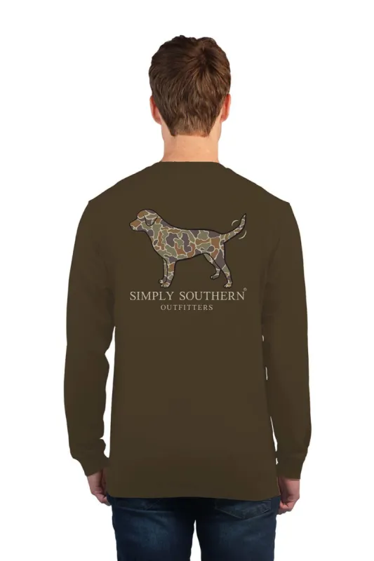 Simply Southern Long Sleeve Camo Dog T-Shirt for Men in Umber | ULS-CAMO-UMBER sold by Glik’s