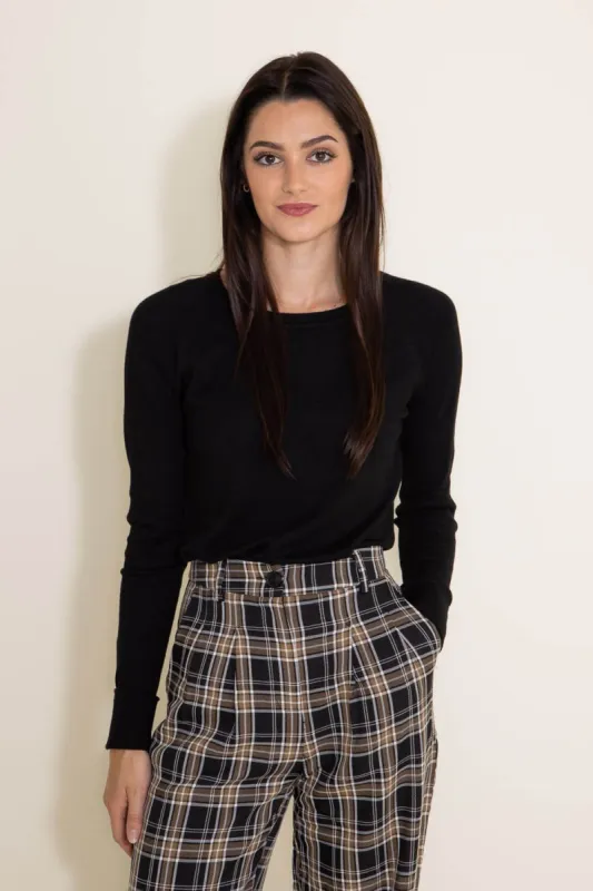 Basic Long Sleeve Top for Women in Black | 63670-BLACK sold by Glik’s
