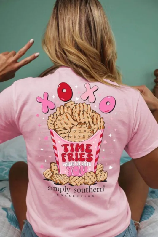 Simply Southern Time Fries T-Shirt for Women in Pink | SS-XOFRIES-LOTUS sold by Glik’s