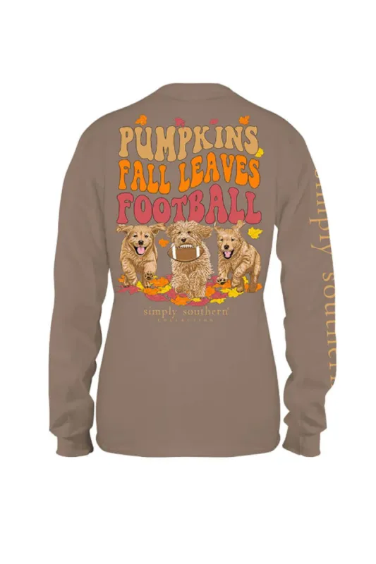 Simply Southern Plus Size Long Sleeve Fall Leaves T-Shirt for Women in Army | EXT-LS-LEAVES-ARMY sold by Glik’s
