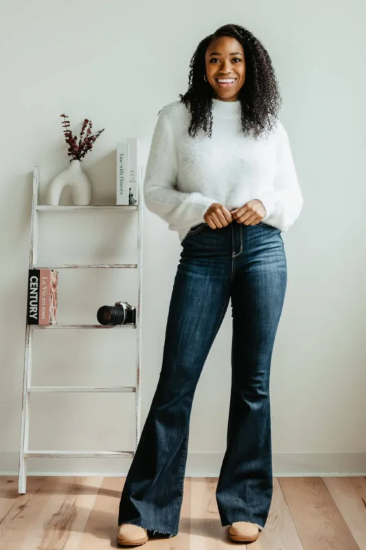 Judy Blue High Rise Raw Hem Flare Jeans for Women | 82343REG sold by Glik’s