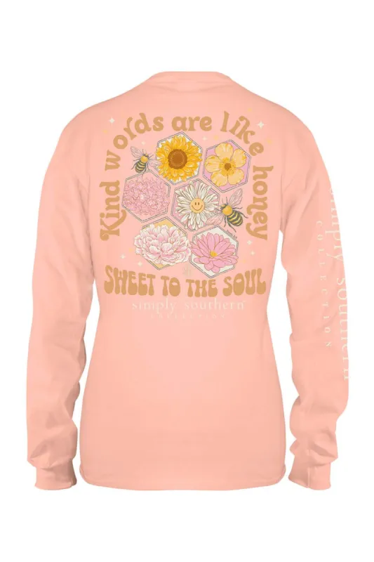 Simply Southern Plus Size Long Sleeve Kind Word T-Shirt for Women in Reef | EXT-LS-KIND-REEF sold by Glik’s