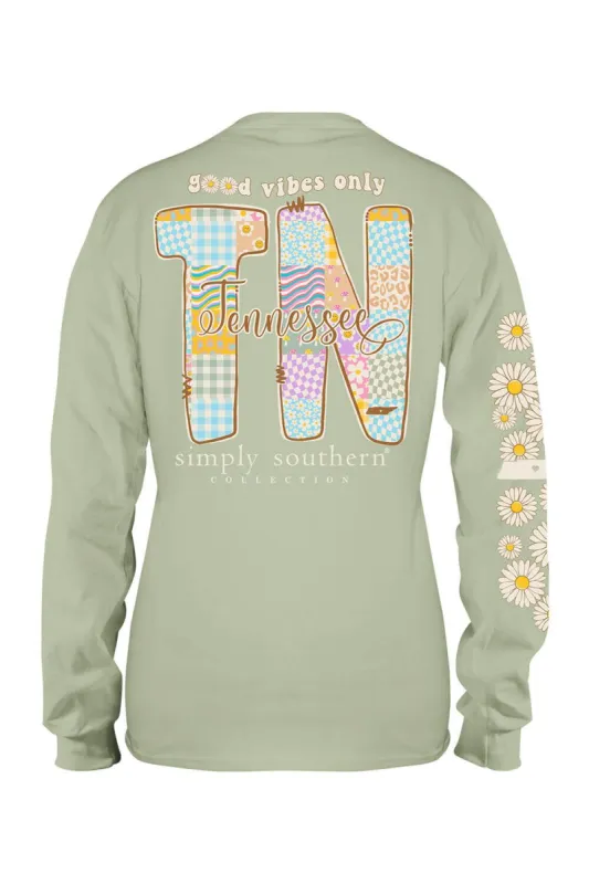 Simply Southern Youth Long Sleeve Tennessee T-Shirt for Girls in Sage | YTH-LS-STATE-TN-SAGE sold by Glik’s