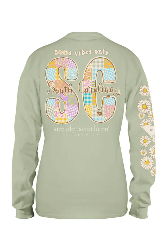 Simply Southern Youth Long Sleeve South Carolina T-Shirt for Girls in Sage | YTH-LS-STATE-SC-SAGE sold by Glik’s