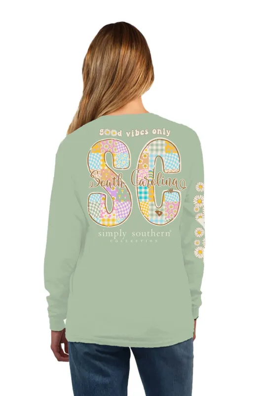 Simply Southern Long Sleeve South Carolina T-Shirt for Women in Sage  | LS-STATE-SC-SAGE sold by Glik’s