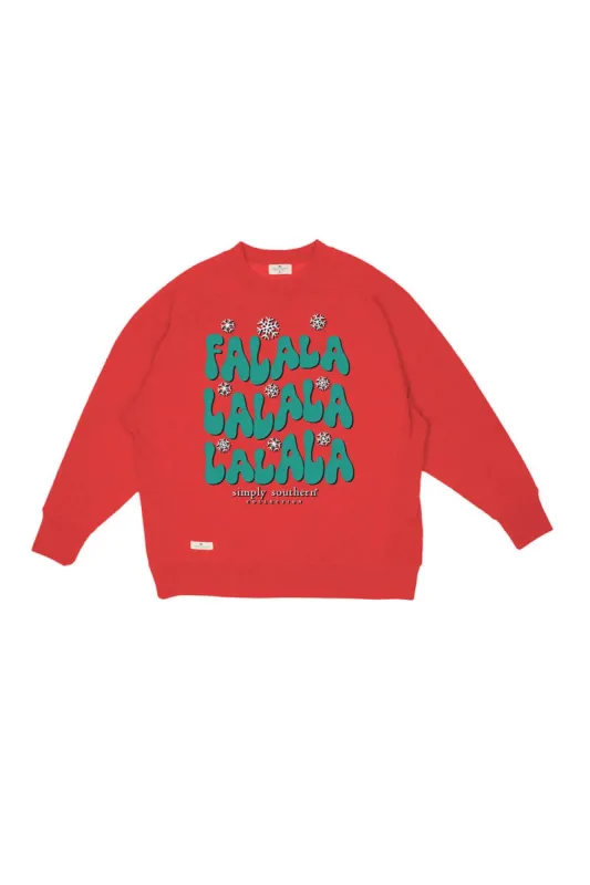 Simply Southern Plus Size Falala Sweatshirt for Women in Red | EXT-RCREW-FALALA-SCARLET sold by Glik’s