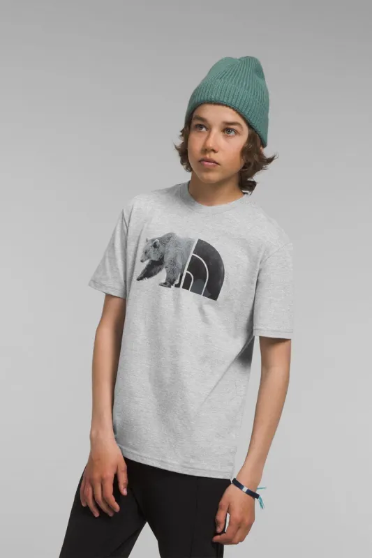 The North Face Youth Graphic T-Shirt for Boys in Grey Heather | NF0A82T8-QG7 sold by Glik’s