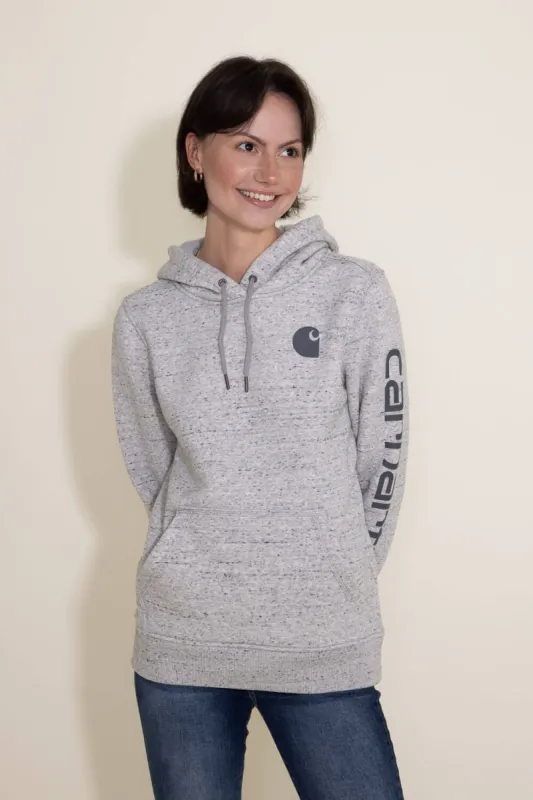 Carhartt Logo Sleeve Hoodie for Women in Grey | 102791-E07 sold by Glik’s