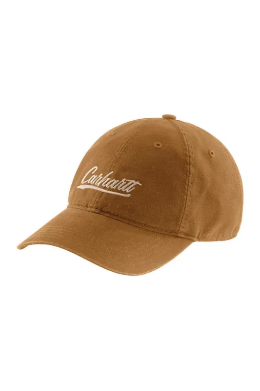 Carhartt Canvas Script Graphic Cap for Women in Brown | 105247-BRN sold by Glik’s