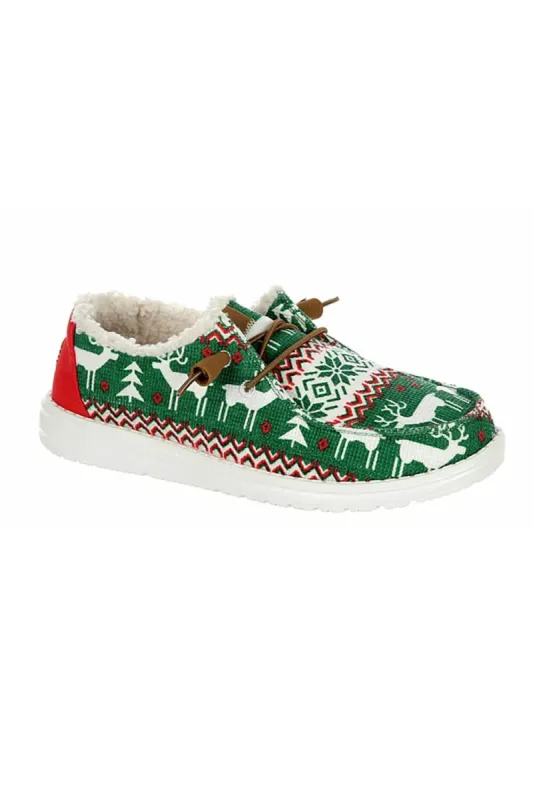 HEYDUDE Women’s Wendy Ugly Sweater Faux Shear Shoes in Green | 40892-315 sold by Glik’s