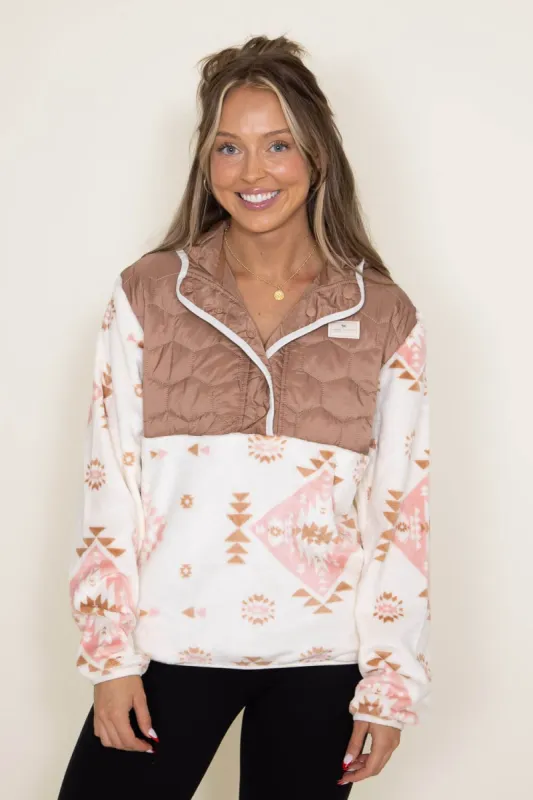 Simply Southern Furry Quarter Pullover Snap for Women in Ivory | PP-0223-FURRY-HOODIE-CRMAZ sold by Glik’s