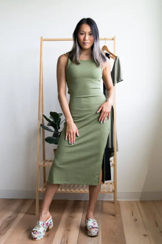 Roxy Good Keepsake Strappy Midi Dress for Women in Green | ARJKD03270-GNG0 sold by Glik’s
