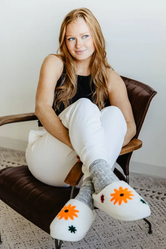 MIA Retro Daisy Slippers for Women in White | GS1412401-RETRO DAISY sold by Glik’s