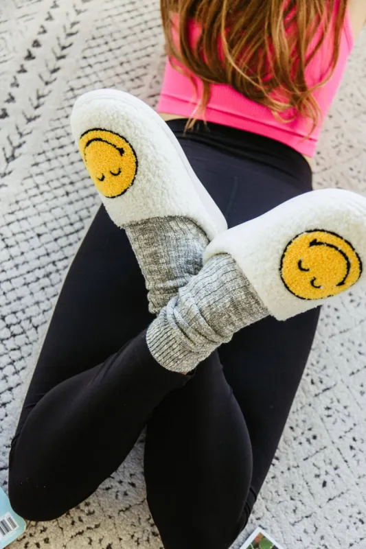 MIA Smiley Face Slippers for Women in Yellow/White | GS1412401-SMILE sold by Glik’s