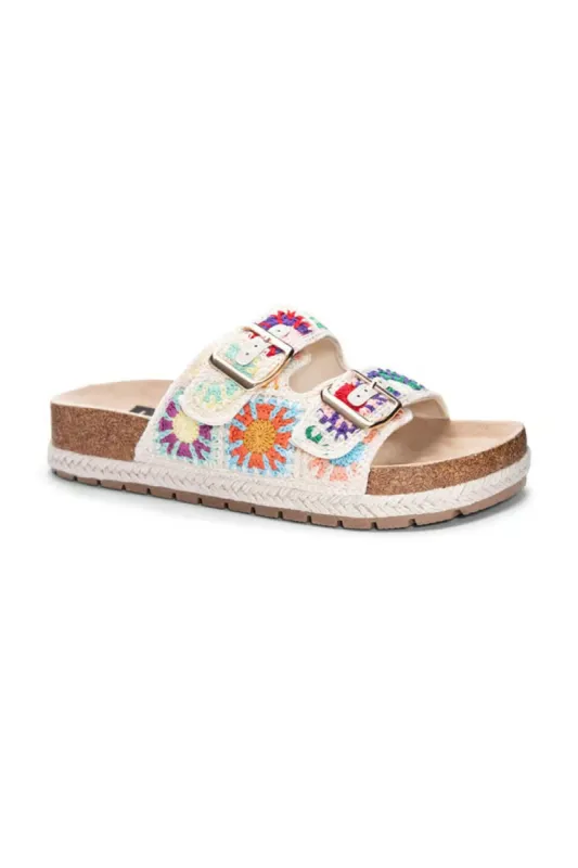 Dirty Laundry Timeless Two Band Crochet Sandals for Women in Multi | TIMELESS-NAT MULTI sold by Glik’s