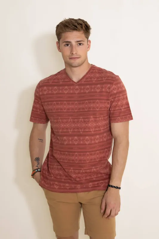 Weatherproof Vintage Knit V-Neck T-Shirt for Men in Red | S2330351GK-REDOCHRE sold by Glik’s