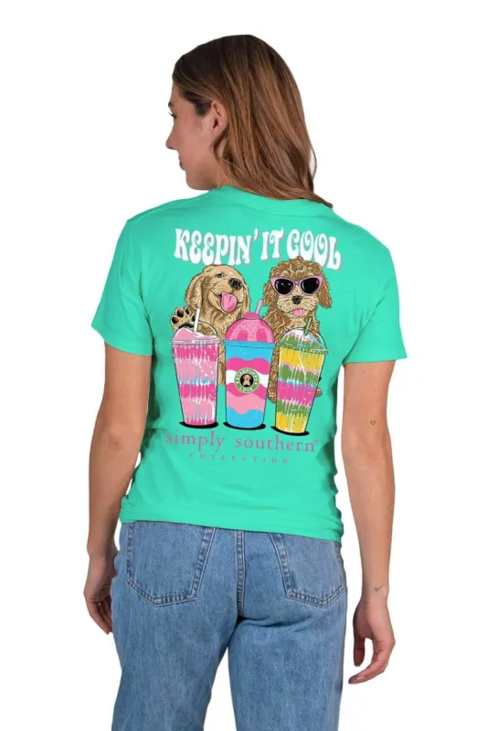 Simply Southern Keeping It Cool T-Shirt for Women in Shore Green | SS-COOL-SHORE sold by Glik’s