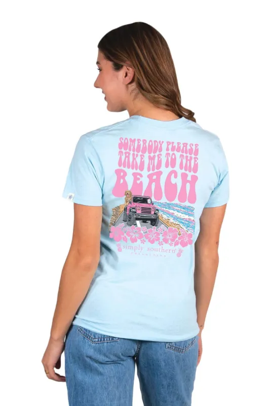 Simply Southern Take Me To The Beach T-Shirt for Women in Blue | SS-TAKEME-ICE sold by Glik’s