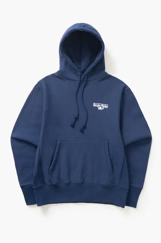 Heavyweight Trademark Hoodie - Navy sold by Service Works