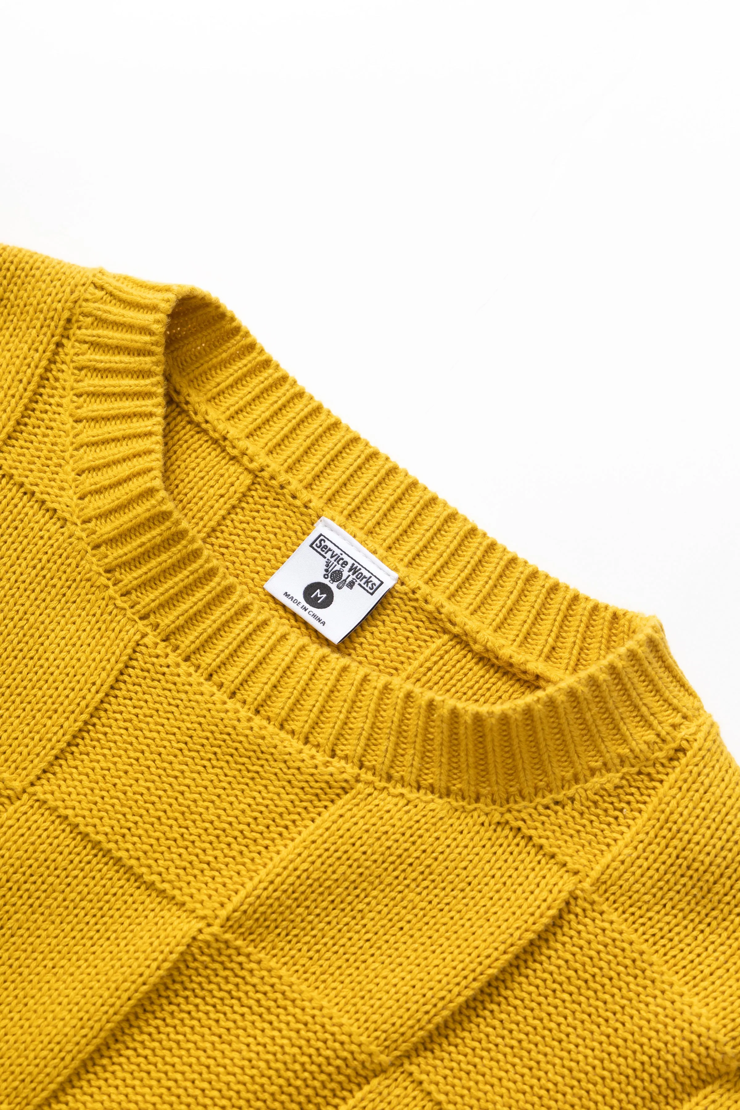 Check Knit Crewneck - Ochre sold by Service Works product image thumbnail 5