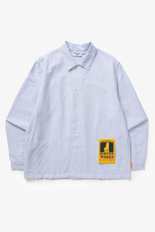 Waiter Shirt - Oxford Blue Stripe made by Service Works