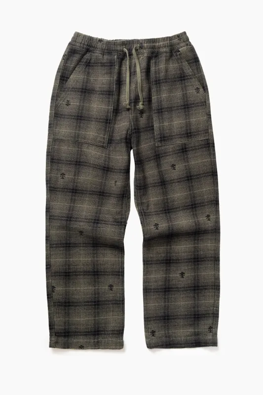 Thistle Plaid Chef Pants - Olive sold by Service Works