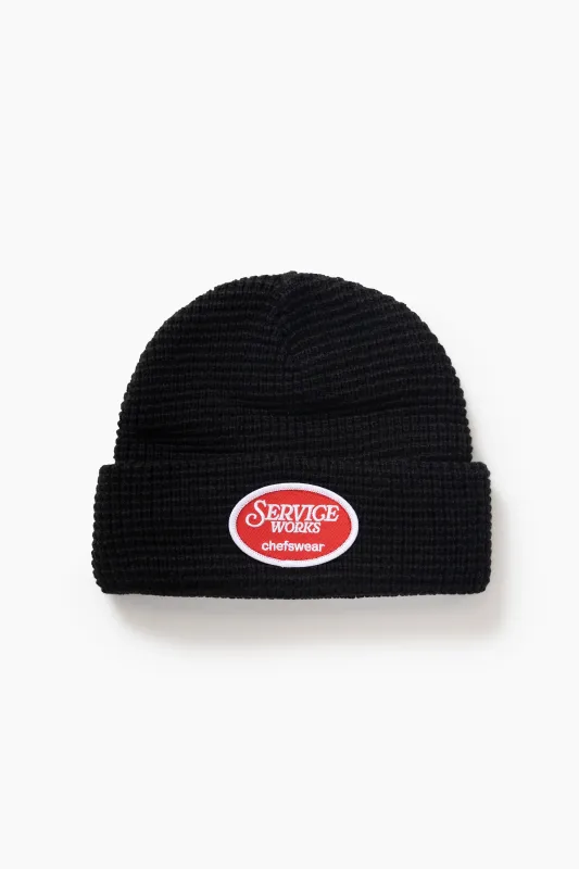 Waffle Patch Beanie - Black sold by Service Works