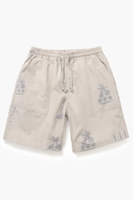 Nourish Printed Chef Shorts - Stone sold by Service Works